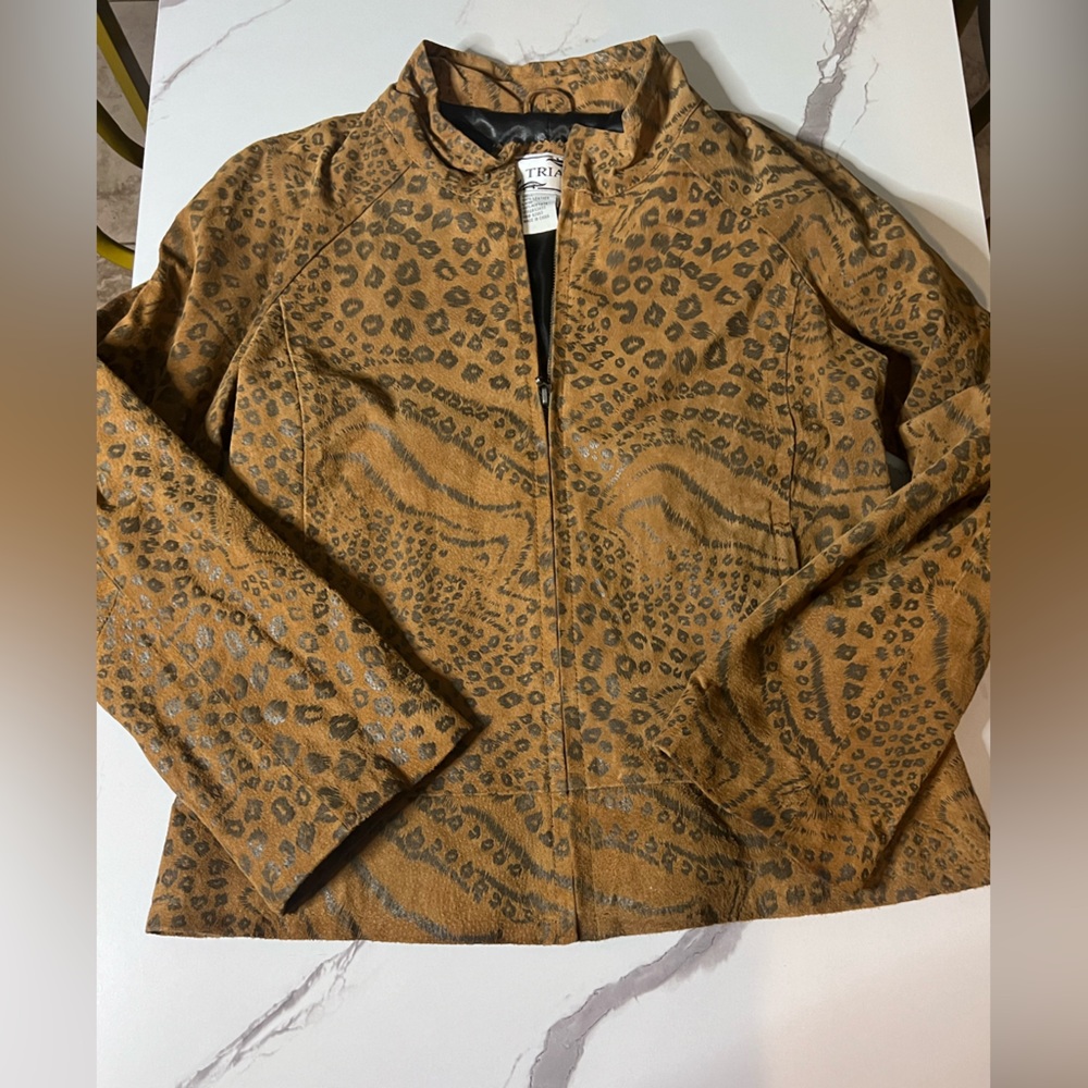 Leather jacket leopard print
